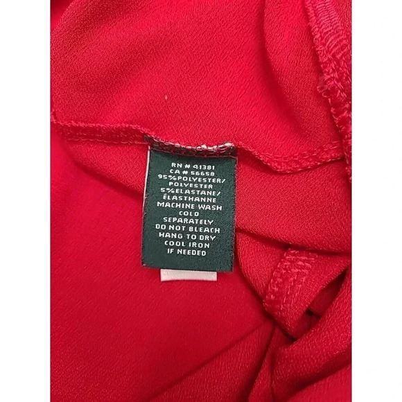 Lauren Ralph Lauren Tunic Blouse Women's Size Large Red - Picture 5 of 8